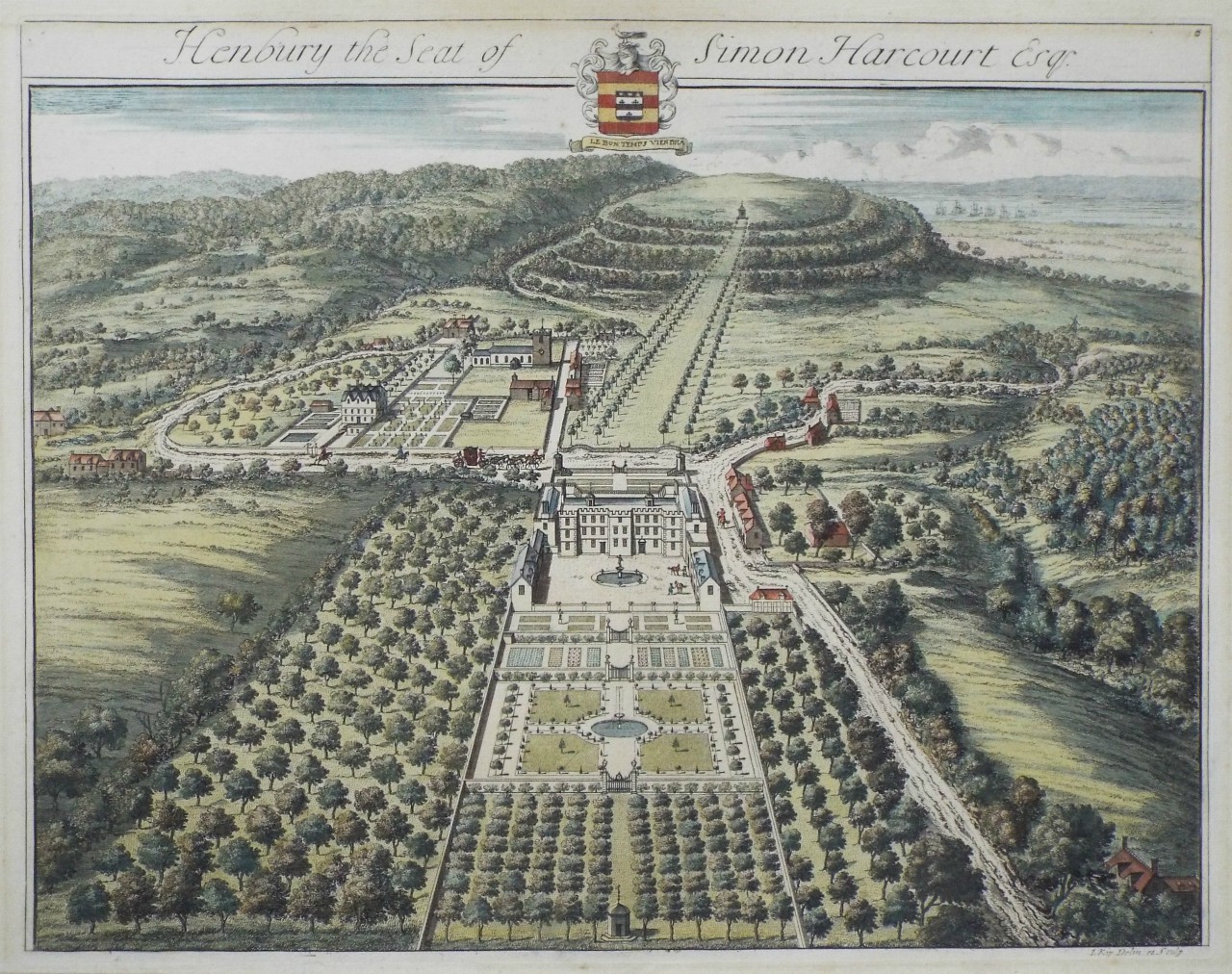 Print - Henbury the Seat of Simon Harcourt Esqr. - Kip